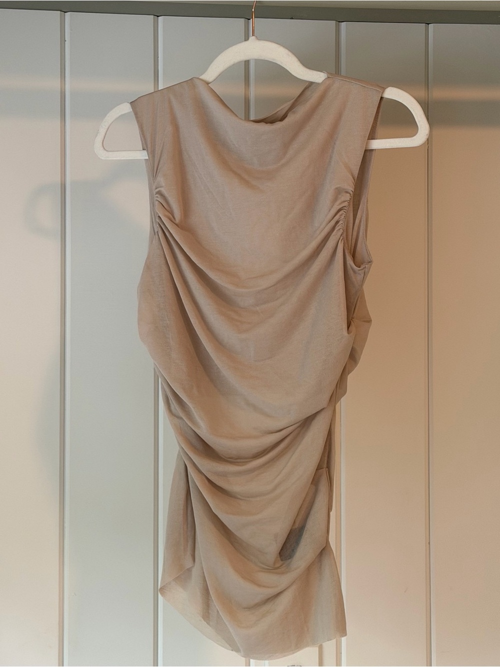 soeur Neutral Taupe Draped Tunic